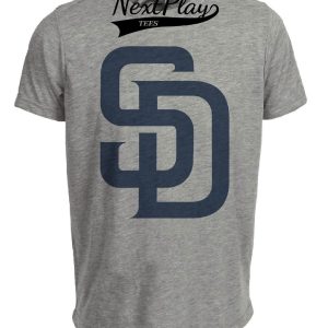 San Diego Padres Vintage Baseball 1999 Artwork Heather Gray Sublimated T-Shirt