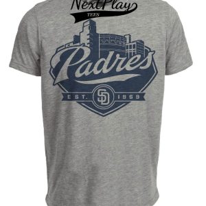 San Diego Padres Retro Baseball 2005 Artwork Heather Gray Sublimated T-Shirt