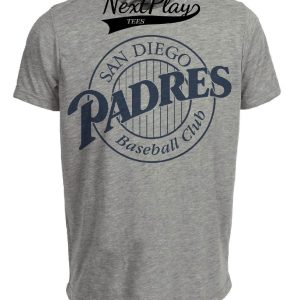 San Diego Padres Retro Baseball 2008 Artwork Heather Gray Sublimated T-Shirt