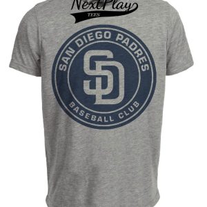 San Diego Padres Retro Baseball 2005 Artwork Heather Gray Sublimated T-Shirt