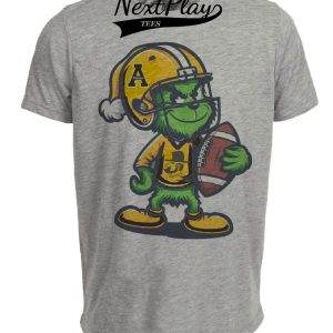 Appalachian State Mountaineers Retro Mascot Christmas Grinch Artwork Heather Gray Sublimated T-Shirt