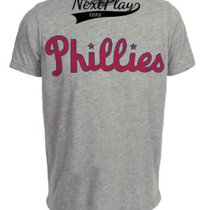 Philadelphia Phillies Retro Baseball 1946 Artwork Heather Gray Sublimated T-Shirt
