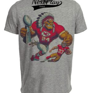 Kansas City Chiefs vs. San Francisco 49ers Retro Rivalry Super Bowl Champs Football Artwork Heather Gray Sublimated T-Shirt