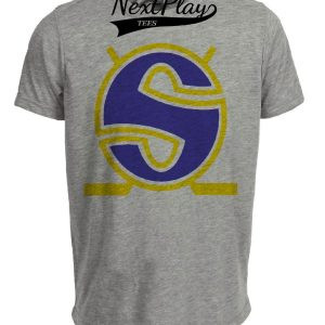 Minnesota Fighting Saints Retro Hockey 1972 Artwork Heather Gray Sublimated T-Shirt