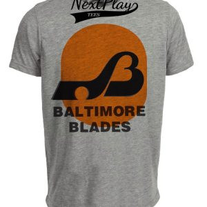 Baltimore Blades Retro Hockey 1972 Artwork Heather Gray Sublimated T-Shirt