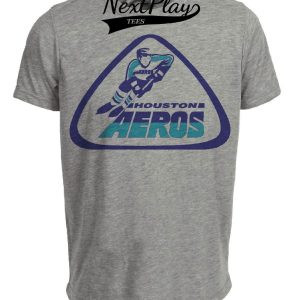 Houston Aeros Retro Hockey 1975 Artwork Heather Gray Sublimated T-Shirt