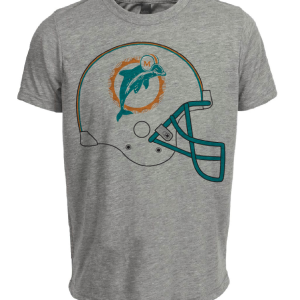 Miami Dolphins Retro Football 1980 Artwork Heather Gray Sublimated T-Shirt