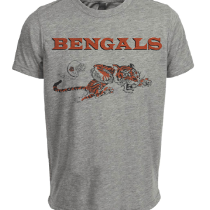 Cincinnati Bengals NFL Retro Football Mascot 1968 Artwork Heather Gray Sublimated T-Shirt