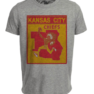 Kansas City Chiefs Retro Football 1965 Artwork Heather Gray Sublimated T-Shirt