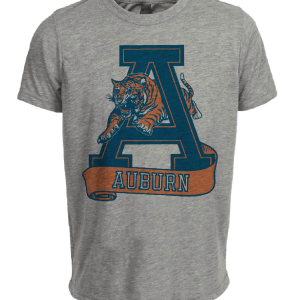 Auburn Tigers Retro 1985 Artwork Heather Gray Sublimated T-Shirt