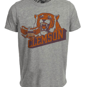 Clemson Tigers Retro 1975 Artwork Heather Gray Sublimated T-Shirt