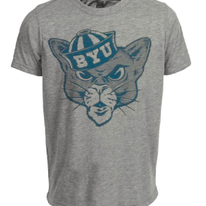 BYU Brigham Young Cougars Retro 1957 Artwork Heather Gray Sublimated T-Shirt