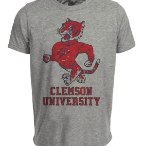Clemson Tigers Retro Mascot 1964 Artwork Heather Gray Sublimated T-Shirt