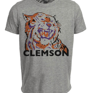 Clemson Tigers Retro 1970 Artwork Heather Gray Sublimated T-Shirt