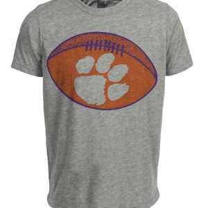 Clemson Tigers Retro Football 1973 Artwork Heather Gray Sublimated T-Shirt
