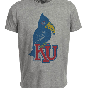 Kansas Jayhawks Retro 1920 Artwork Heather Gray Sublimated T-Shirt