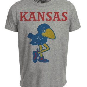 Kansas Jayhawks Retro 1912 Artwork Heather Gray Sublimated T-Shirt
