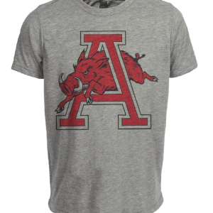 Arkansas Razorbacks Retro 1965 Artwork Heather Gray Sublimated T-Shirt