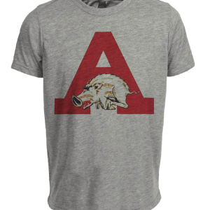 Arkansas Razorbacks Retro 1958 Artwork Heather Gray Sublimated T-Shirt