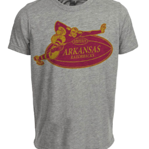 Arkansas Razorbacks Retro 1970 Artwork Heather Gray Sublimated T-Shirt