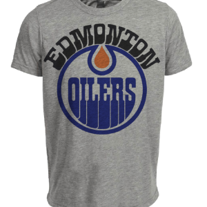 Edmonton Oilers Retro Hockey 1975 Artwork Heather Gray Sublimated T-Shirt