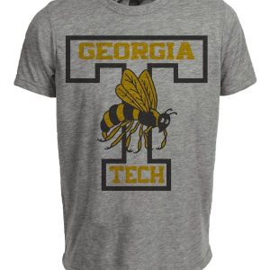 Georgia Tech Yellow Jackets Retro 1967 Artwork Heather Gray Sublimated T-Shirt