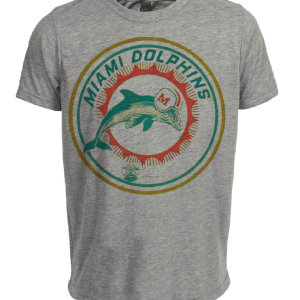 Miami Dolphins Retro Football 1966 Artwork Heather Gray Sublimated T-Shirt