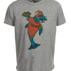 Miami Dolphins Retro Football 1969 Artwork Heather Gray Sublimated T-Shirt
