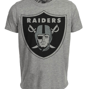 Oakland Raiders Retro Football 1982 Artwork Heather Gray Sublimated T-Shirt
