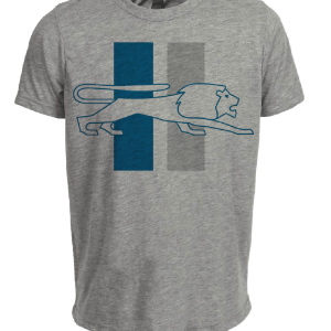 Detroit Lions Retro Football 1961 Artwork Heather Gray Sublimated T-Shirt