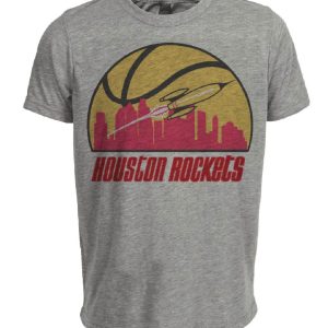Houston Rockets Retro Basketball 1973 Artwork Heather Gray Sublimated T-Shirt