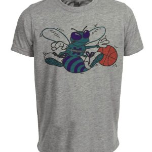 Charlotte Hornets Retro Basketball 1989 Artwork Heather Gray Sublimated T-Shirt