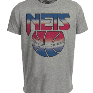 New Jersey Nets Retro Basketball 1990 Artwork Heather Gray Sublimated T-Shirt