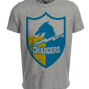 Los Angeles Chargers Retro Football 1961 Artwork Heather Gray Sublimated T-Shirt