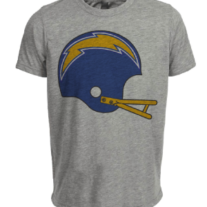 Los Angeles Chargers Retro Football 1974 Artwork Heather Gray Sublimated T-Shirt