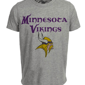Minnesota Vikings Retro Football 1966 Artwork Heather Gray Sublimated T-Shirt