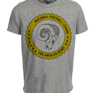 Los Angeles Rams Retro Football 1970 Artwork Heather Gray Sublimated T-Shirt
