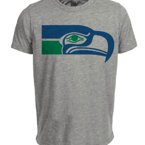 Seattle Seahawks Retro Football 1977 Artwork Heather Gray Sublimated T-Shirt