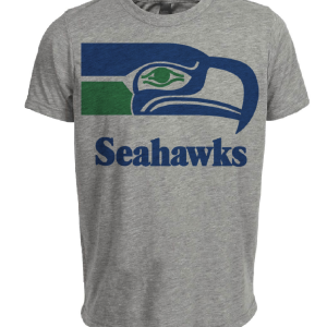 Seattle Seahawks Retro Football 1976 Artwork Heather Gray Sublimated T-Shirt