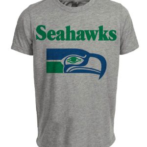 Seattle Seahawks Retro Football 1976 Artwork Heather Gray Sublimated T-Shirt