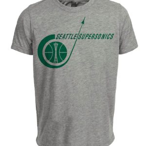 Seattle Supersonics Retro Basketball 1967 Artwork Heather Gray Sublimated T-Shirt