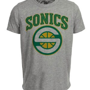 Seattle Supersonics Retro Basketball 2002 Artwork Heather Gray Sublimated T-Shirt