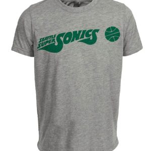 Seattle Supersonics Retro Basketball 1971 Artwork Heather Gray Sublimated T-Shirt