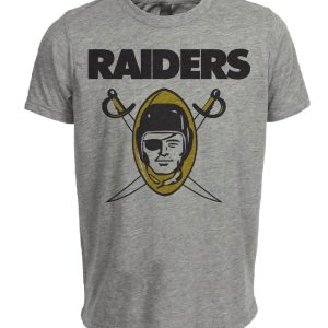 Oakland Raiders Retro Football 1960 Artwork Heather Gray Sublimated T-Shirt