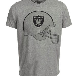 Oakland Raiders Retro Football 1982 Artwork Heather Gray Sublimated T-Shirt