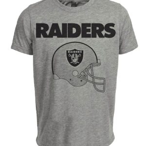 Oakland Raiders Retro Football 1982 Artwork Heather Gray Sublimated T-Shirt