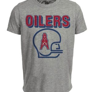 Houston Oilers Retro Football 1972 Artwork Heather Gray Sublimated T-Shirt