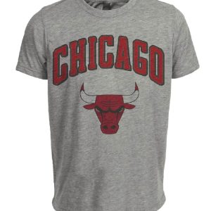 Chicago Bulls Retro Basketball 1985 Artwork Heather Gray Sublimated T-Shirt