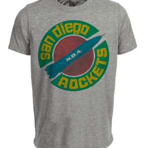 San Diego Rockets Retro Basketball 1967 Artwork Heather Gray Sublimated T-Shirt