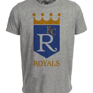 Kansas City Royals Retro Baseball 1969 Artwork Heather Gray Sublimated T-Shirt